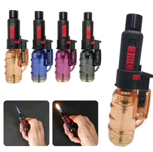 2in1 Refillable Jetflame lighter Blow Torch Jet Flame Windproof Pocket Lighter