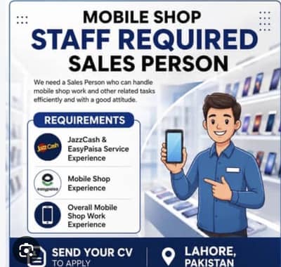 Need experinced sales staff for mobile phone shop.