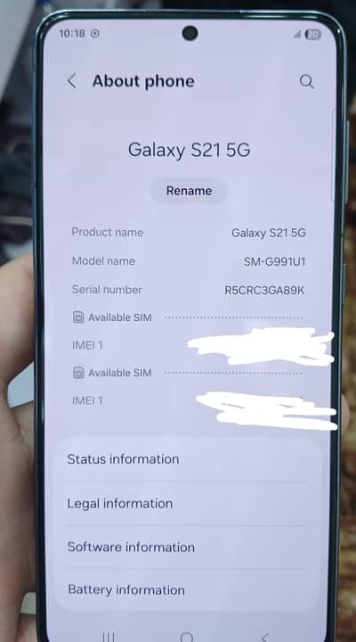 Samsung Mobile S21 128gb approved