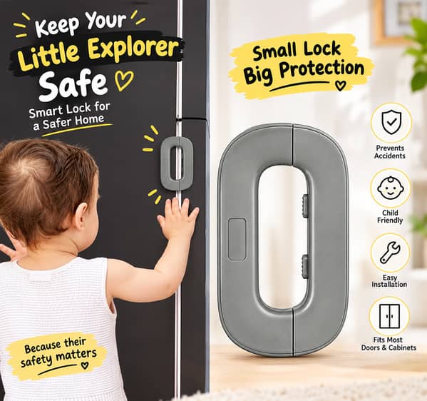 Premium Baby Safety Door Lock | Childproof Door Handle Lock for Toddlers, Home & Cabinet Safety