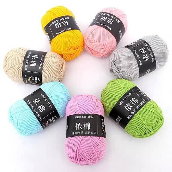 Soft Milk Yarn for Knitting & Crochet | Premium 3-Ply Wool Thread for Amigurumi, Baby Clothes, Crafts, Blankets & DIY Projects