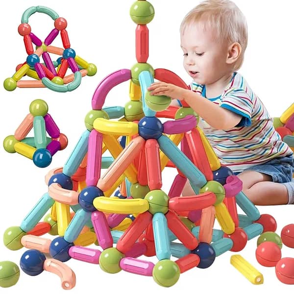 25 Pcs Magnetic Building Sticks & Balls Set – 3D Educational STEM Construction Toys for Kids