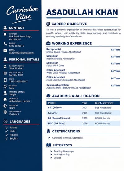job surching in Abbottabad