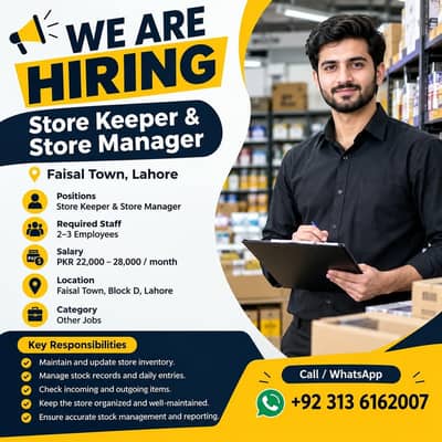 Store keeper and Manager
