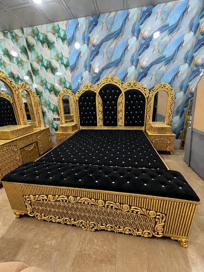 Bed Set/Double Bed/King Size Bed/Poshish Bed/Wooden Bed/Bubble Bed Se