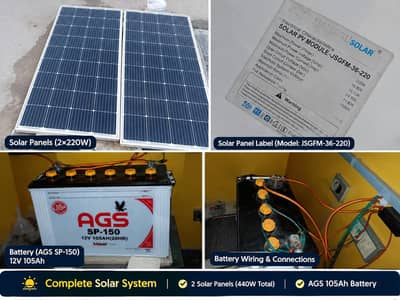 440W Solar System with 105Ah Battery