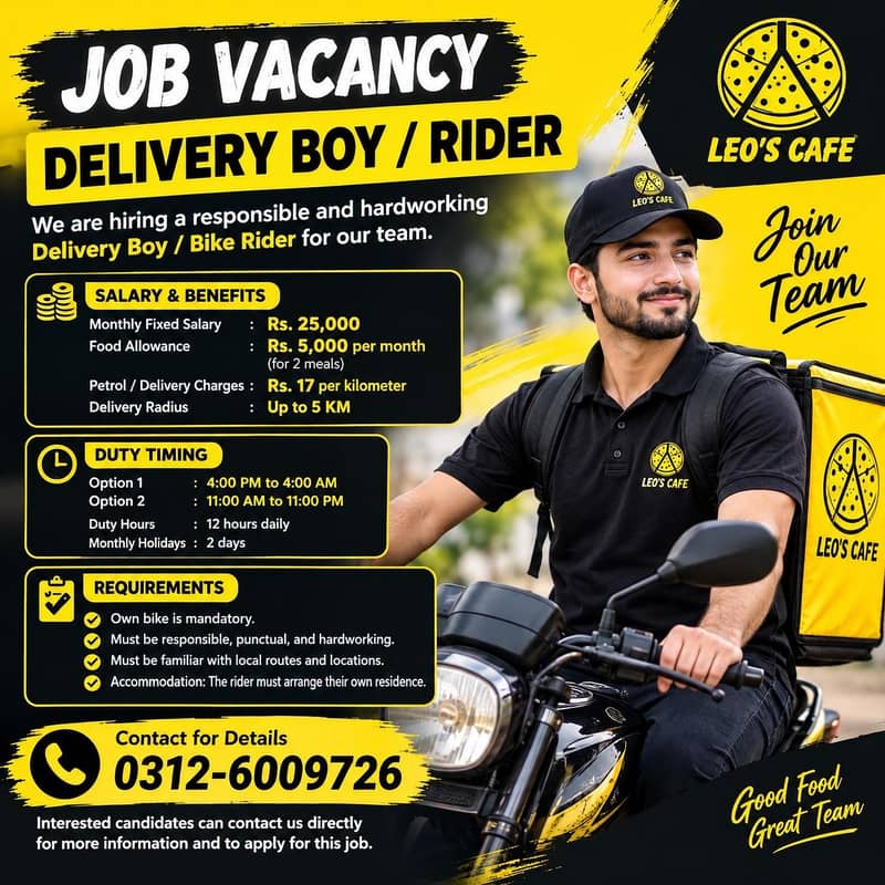 Delivery Boy Required / Riders Required / Rider Jobs / Jobs - Delivery ...