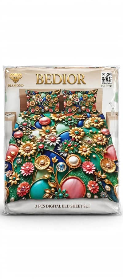 3D Jewel Diamond Bedsheets For Sale . King Size Double Bed. New Stock