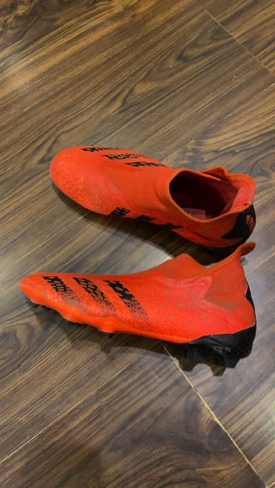 Original Adidas Predator Laceless Football Boots – UK 9 – Orange/Black