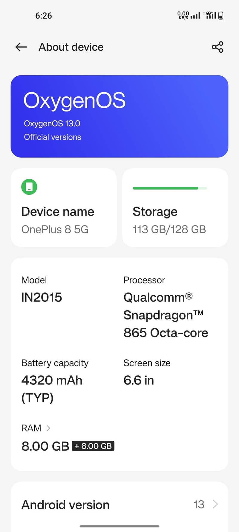 One Plus 8 4