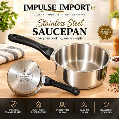 Premium stainless steel saucepan