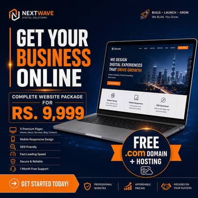 Professional Website Design Package + Free Domain & Hosting (Rs. 9,999)