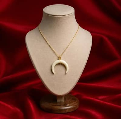 Beautiful Golden Chain with Crescent Moon Pendant