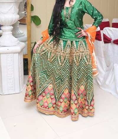 New lehenga for mehndi event. . 1 time wear . . condition new 10 /10