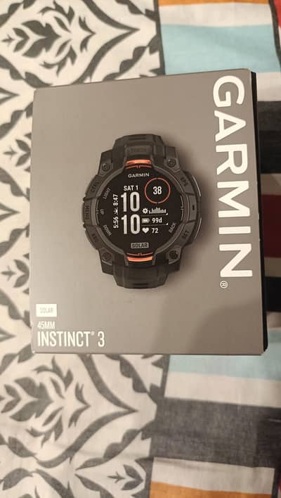 Gamin Instinct 3 45mm Solar - Black (Brand New / Box Pack)