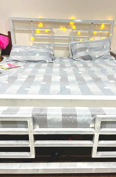 Iron double bed with mattress