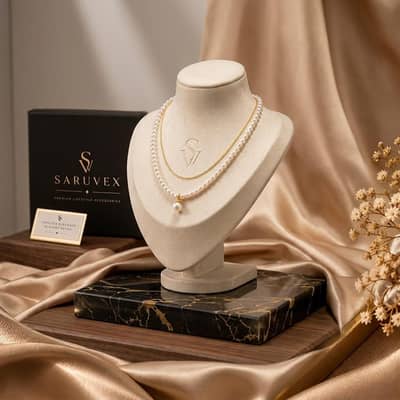 Double Layer Pearl Necklace - Gold Plated - Free Home Delivery