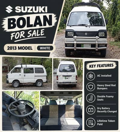 Suzuki Bolan 2013 White | AC | Lifetime Token Paid