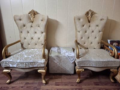 2 wooden chair set