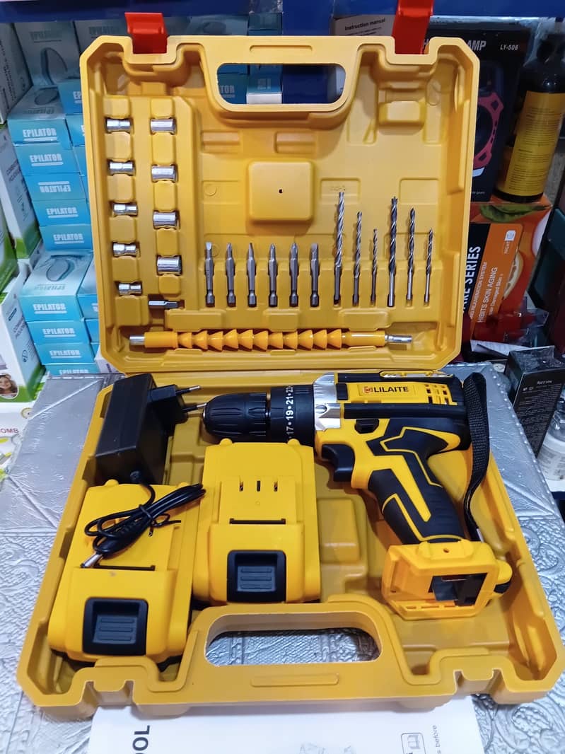 Cordless Drill machine | rechargeable Drill machine| With multiplehead 2