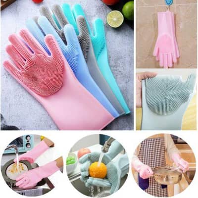 Magic Silicone Dish Washing Gloves, Silicon Cleaning Gloves