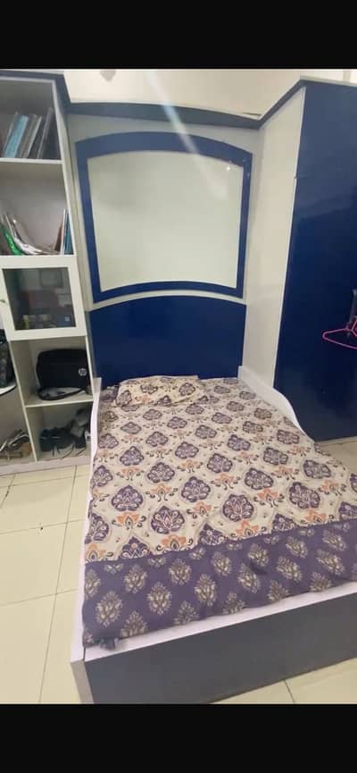 Handmade Single Bed with mattress and 2 Cupboards for Sale