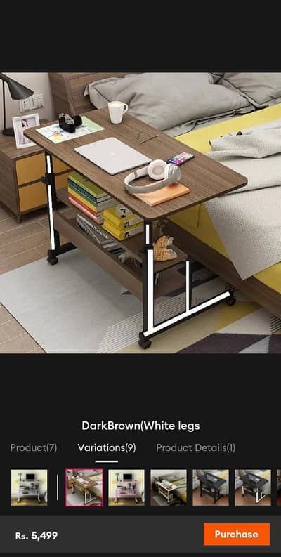 Brand New Height Adjustable Laptop Table / Bedside Desk