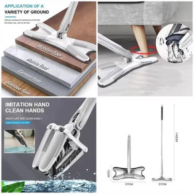 360 Degree X-Type Self Wringing Floor Cleaning Flat Mop