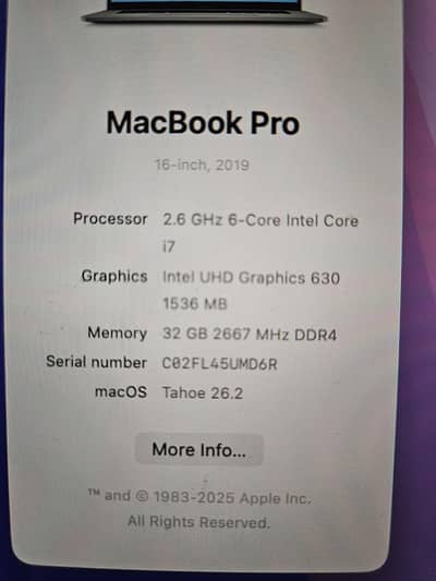 MacBook Pro 16" 2019 | Core i7 | 32GB RAM | 512GB SSD | 4GB Radeon Pro
