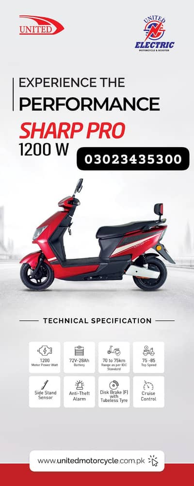United Sharp Pro Electric Scooter 1200W – Brand New