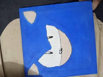 hand made painting sonic face
