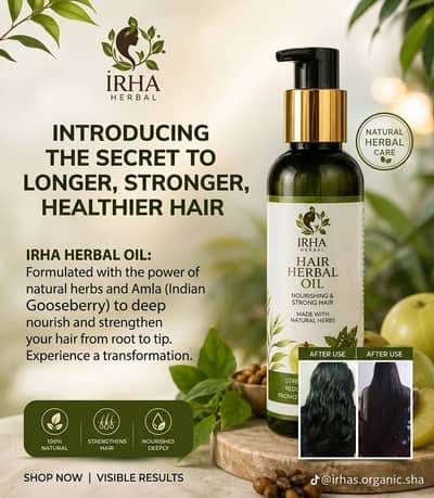 IRHA Herbal Hair Oil /100% Organic Hair Fall Control Oil/Regrowth Hair
