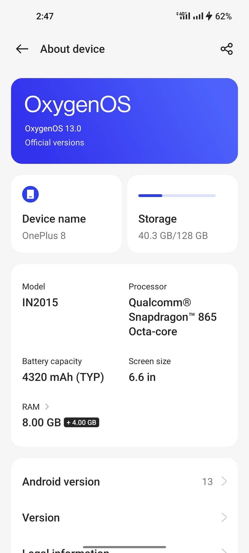 One Plus 8 6