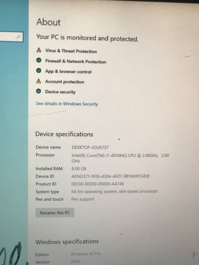 Dell core i4 7th generation 3