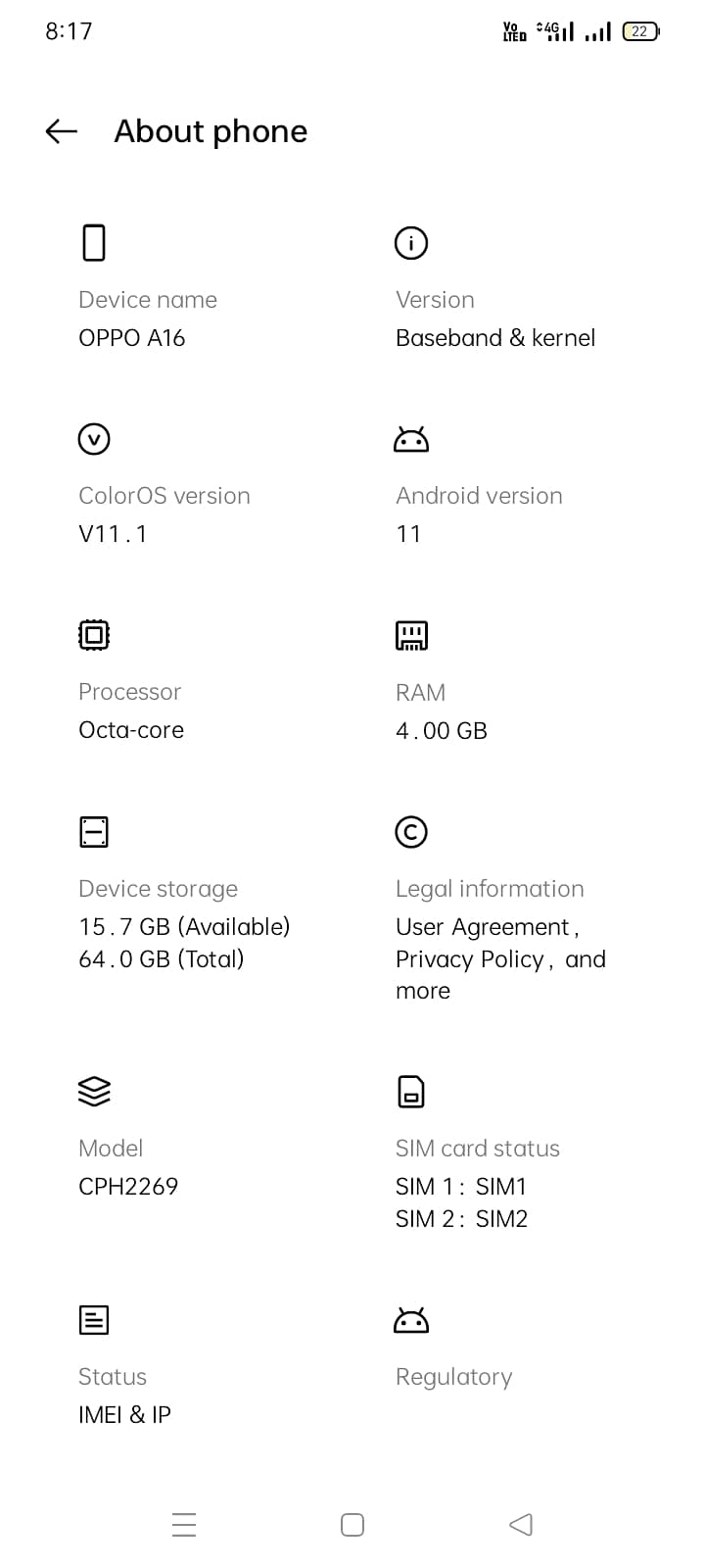 OPPO A16 7