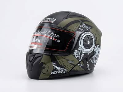 Super-Air Flip Up Modular Helmet Dual Visor  Ideal for 125cc & 150