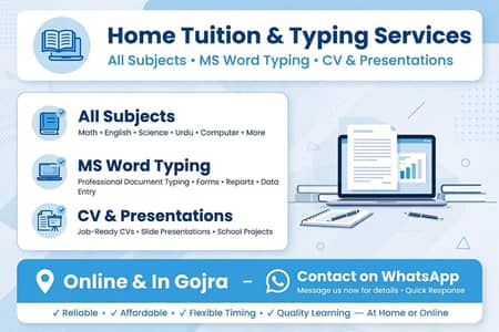 Home Tutor All Subjects + Typing Work & Presentations