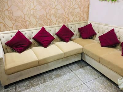 10/10 molty foam American velvet L shape sofa