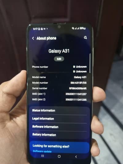 Samsung Mobile A31 4/128 No Box Only Phone Dual Sim Pta Approved