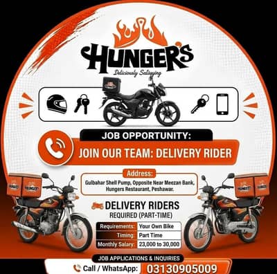 Delivery Riders Required - Part Time contact whatsup 03130905009
