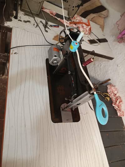 JUKI MACHINE antique piece table stand 180 watt motor