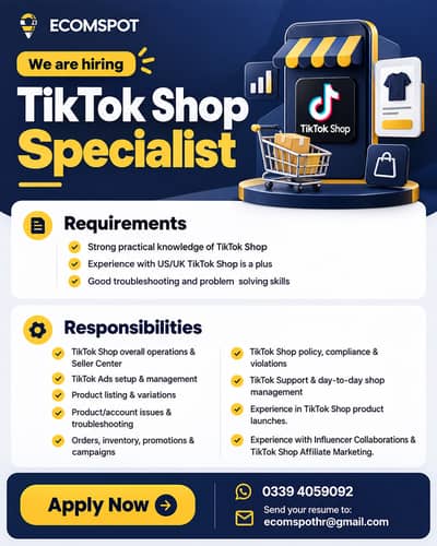 WE ARE HIRING – TIKTOK SHOP SPECIALIST