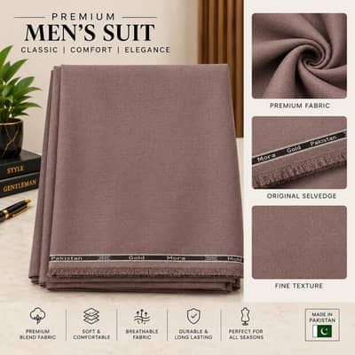 Premium Men's Mora Gold Wash and Wear Shalwar Kameez suit.