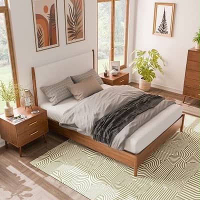 Complete bed set with wardrobe,sidetables and dressing