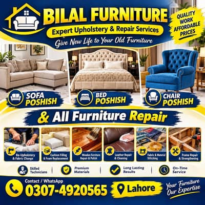 sofa poshish, bad poshish, chair poshish. service  available in Lahore