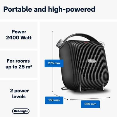 De'Longhi Capsule Hobby Fan Heater Black 2.4KW