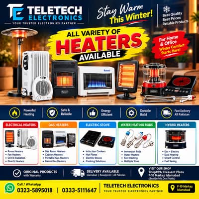 Heaters Available | Electric, Gas, Japanese, Hybrid & Rainni Heaters