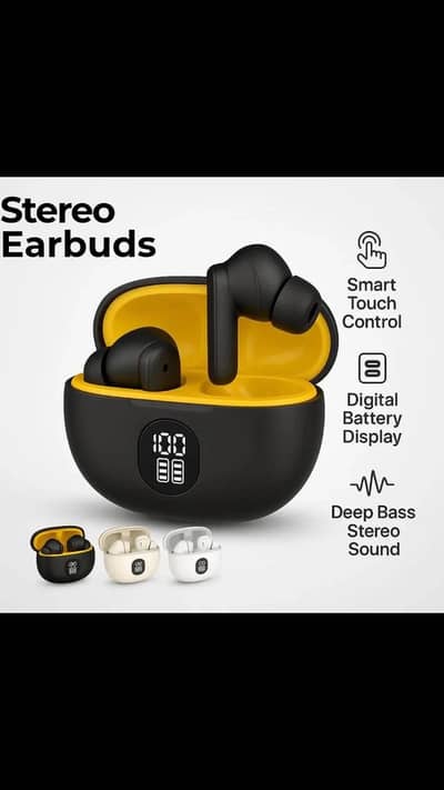 Delivery available PremiumWireless Earbuds Black Yellow Bluetooth5.3