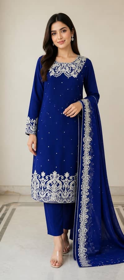 3 piece party wear dress