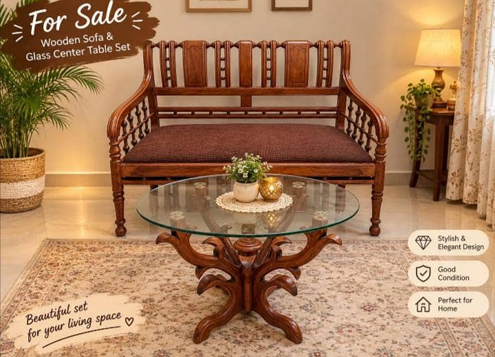 2 seater sofa & coffee table 0